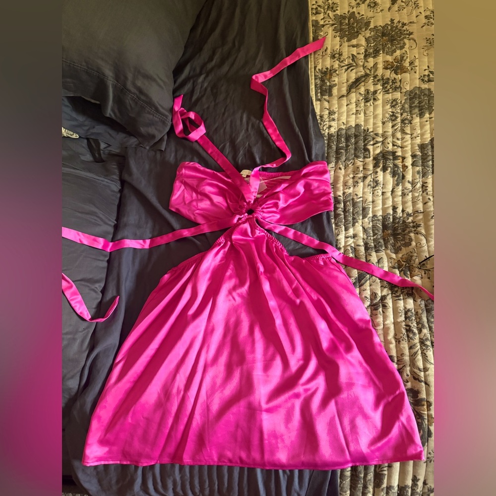 Brand new never worn neon Pink halter dress